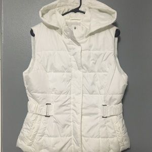 White Hooded Puffer Vest (Women’s)